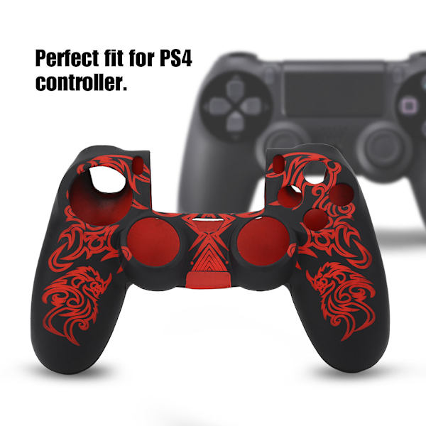 Blød silikone cover til Sony Playstation 4 PS4 controller - Rød