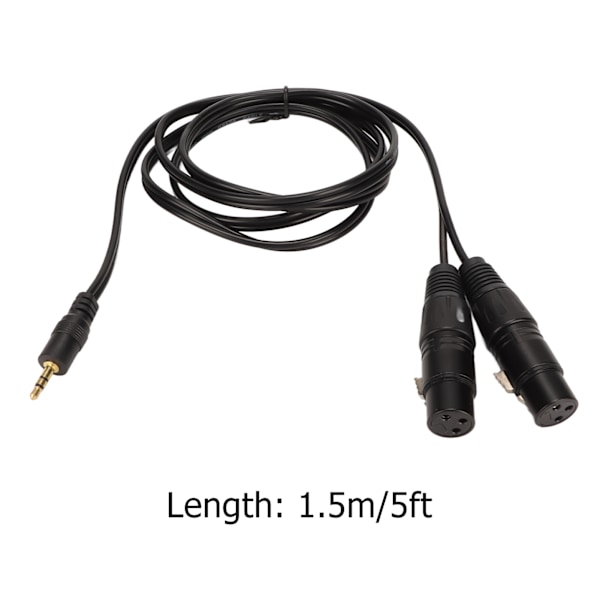 3,5 mm til Dobbelt XLR Stereo Kabel 5 Fod Plug and Play 1/8 Tomme Han til Dobbelt XLR Hun Y Splitter Kabel til PC Smartphone