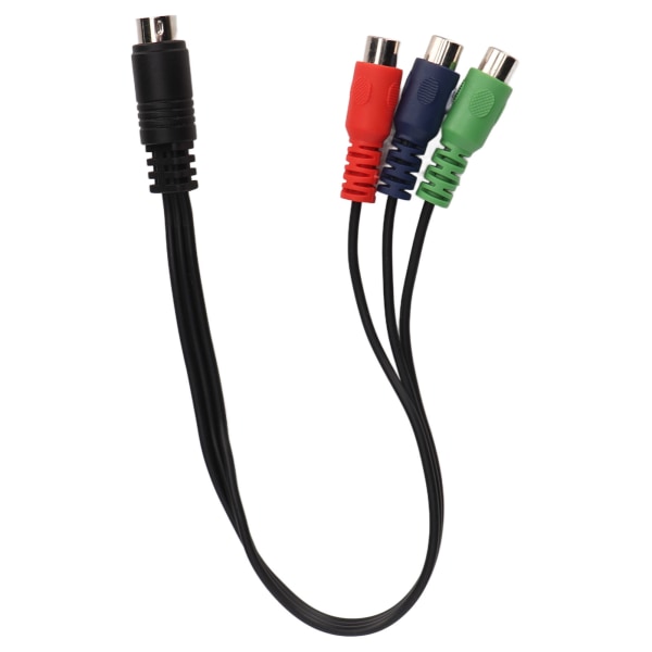 MINI DIN 9-polet til 3 RCA-kabel MINI DIN 9-polet han til 3 RCA hun RGB-videoadapterkabel 11,8 tommer