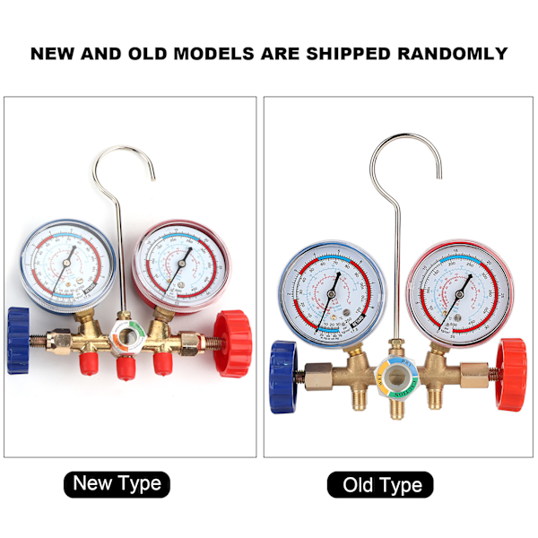 Kjølemiddel klimaanlegg verktøy AC diagnose manifold måler sett med slange og krok sett
