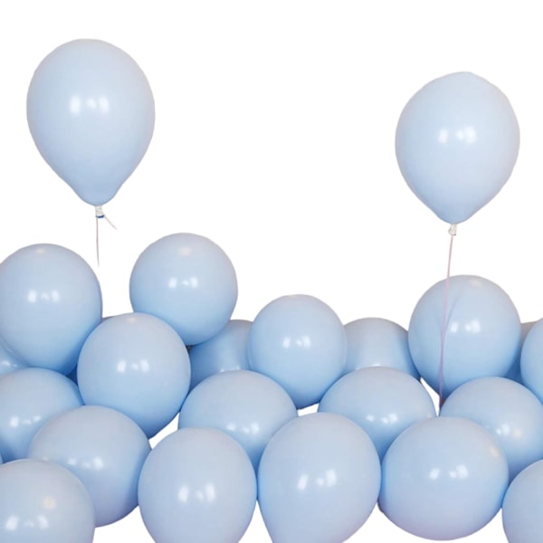 Elegant Pastellblå Dekor, 100 st 10-tums Ballonger, Naturlig Latex, Perfekt För Födelsedagar, Bröllop, Examensfiranden, Luft- eller Heliumuppblåsbar