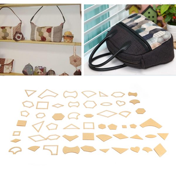 54PCS Klar Akryl Mönster Stencil Mall Set Läderhantverk Quiltning Symaskiner DIY