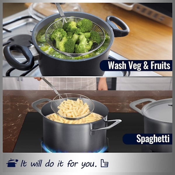 Spindel Sil med Ergonomisk Design, Högkvalitativt Rostfritt Stål Säkerställer Lång Livslängd, Långt Handtag Ger Värmeskydd, Nonstick-yta