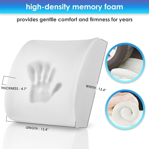 Ländryggs- och nackkuddeset, 2-i-1 sits- och ländryggsstöd, memory foam, bekväm, andningsbar, ergonomiskt utformad för att förbättra hållningen och