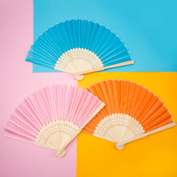 Bamburibbor av högsta kvalitet, handfläkt, hopfällbara bambufläktar med kompakt bärbar design, östlig stil för DIY-dekoration, lättviktig och hållbar för
