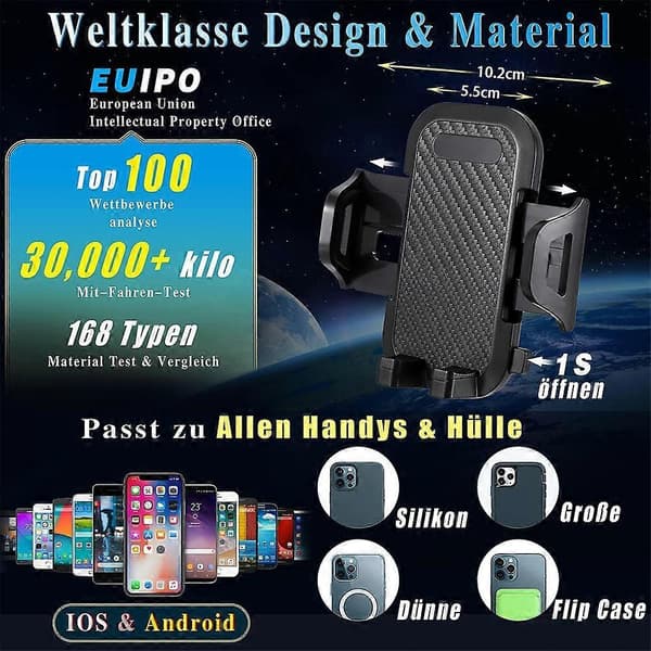 GETIT Biltelefonholder, Universal, Automatisk Klemning