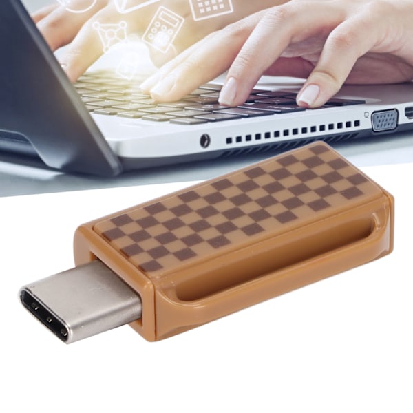 USB-minne Portabelt Rutmönster Tryck-Dra Tumminne för Informationslagring Dataöverföring PC Telefon Rutnät 32GB