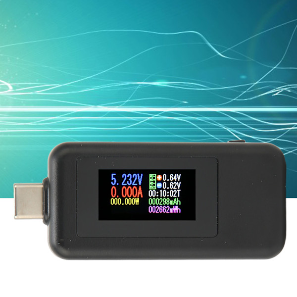 USB-tester Realtidsdetektering IPS HD-skærm Høj nøjagtighed Strømafbrydelse Lagring USB-spændingsmåler