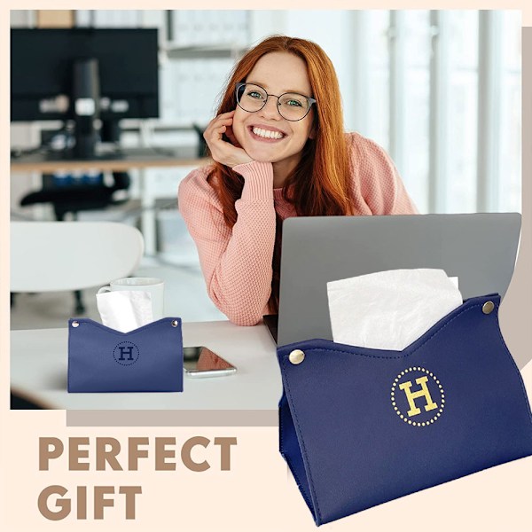 Rektangulære læder servietbokse, til forfængelighed bordplade natborde stue kontor soveværelse, 20*12*13cm