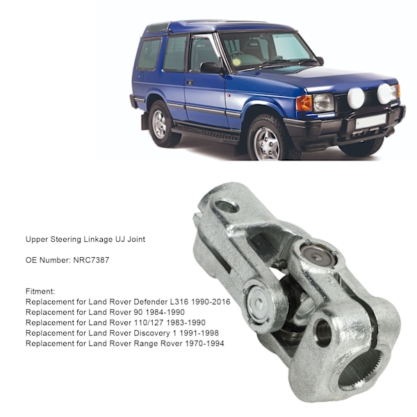 Övre styrled UJ-led NRC7387 Hög hållfasthet Slitstark Pålitlig Robust ersättning för Land Rover Defender