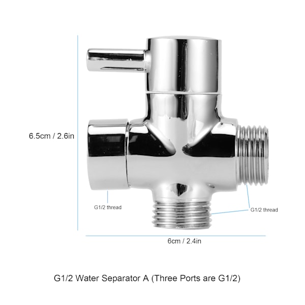3-vejs vandhane omskifterventil badeværelse brusebad dele til håndholdt brusehoved fast sprayhoved G1/2 vandseparator A