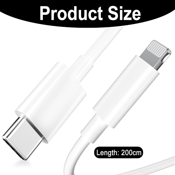 2 stk. ladekabel - ekte PD (c til apple) 2 meter