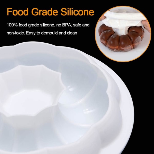 Spiral Silikonkageform, Silikonebageform, Donutkageform Non-Stick, Silikonekageform, Græskarformet kage, Kageform