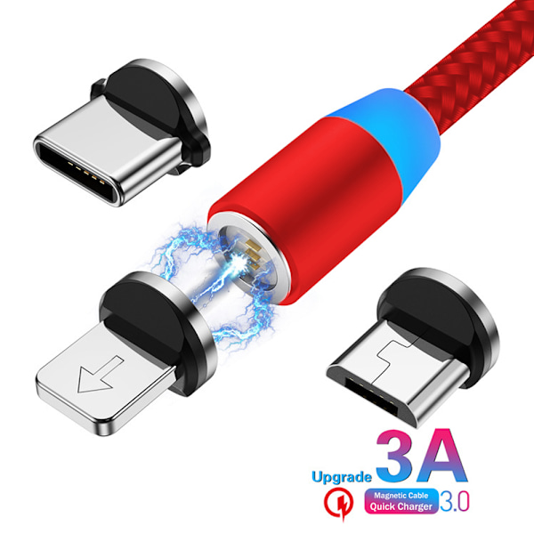3-in-1 magneettinen latauskaapeli, nailonmagneetti USB-kaapeli, magneetti