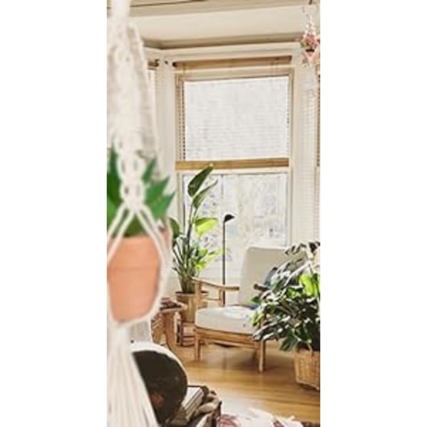 Boho Stil Dekor Mini Makramé Växthängare, Bil Backspegel Charm Med Konstgjorda Suckulenter, Miljövänliga Material För Hem Vägg Hall