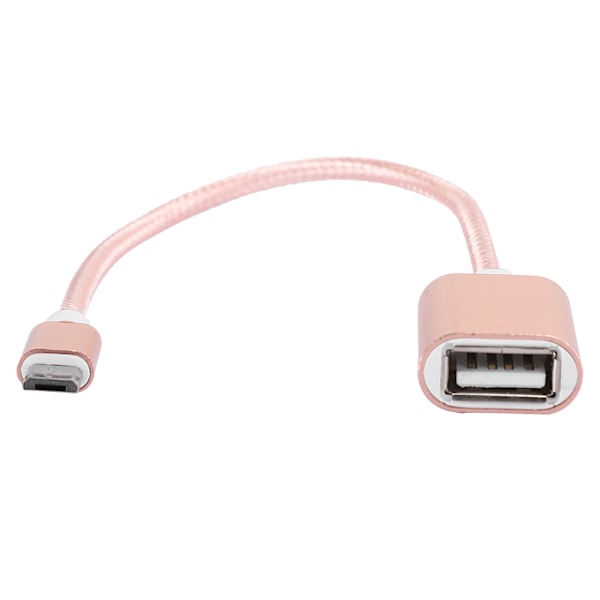 3PCS vävd tygförstärkt kontakt Ingen rost Smidig överföring USB-ingång Mikro-utgång OTG-adapterkabel för AndroidPink