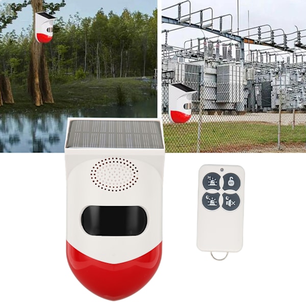 Solcelledrevet indkørselsalarm 110dB alarm trådløs fjernbetjening solcelledrevet trådløs indkørselsalarm til hjem lager udendørs