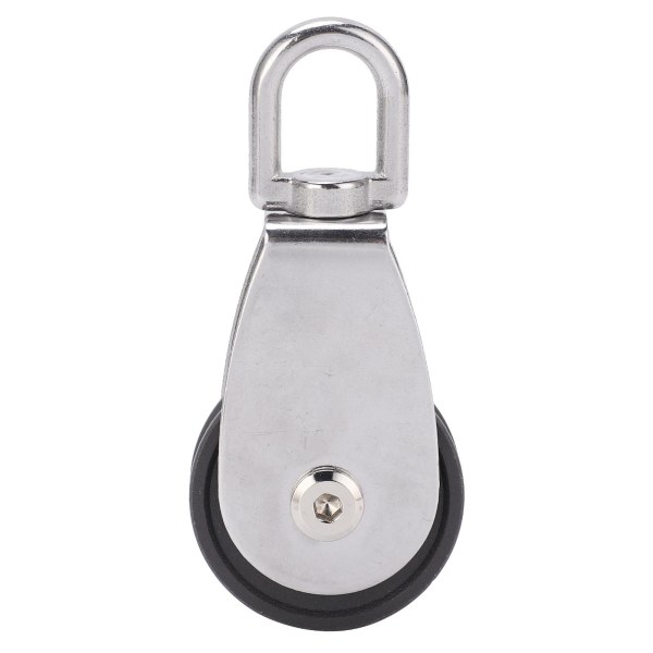 Rustfritt stål skall dobbel lagre stum pulley blokk nylon hjul spor 360 graders rotasjon