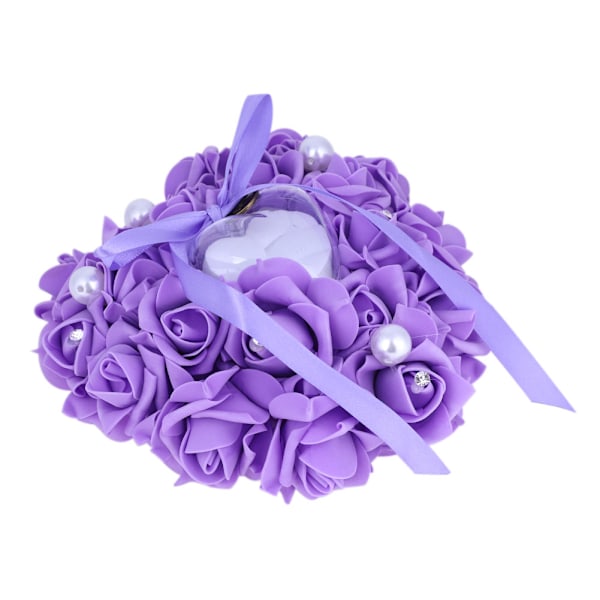 Romantisk rose bryllup favoriserer hjerte perle gave ring boks pute pute