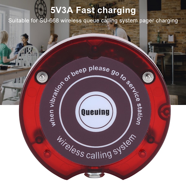 SU‑668 Trådløs kø-kald system pager adapter opladningsbase til restaurant 110-240V EU stik Prise UE