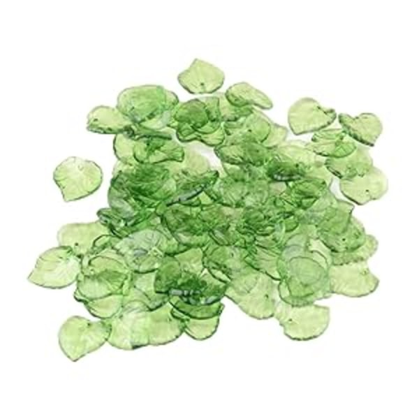 Livfulla Höstaccenter, 200 st 15x15 mm Gröna Akryl Lövberlocker, Frostade Designer För DIY Smycken, St. Patrick'S Day Eller Höstdekor, Nyckelring Eller