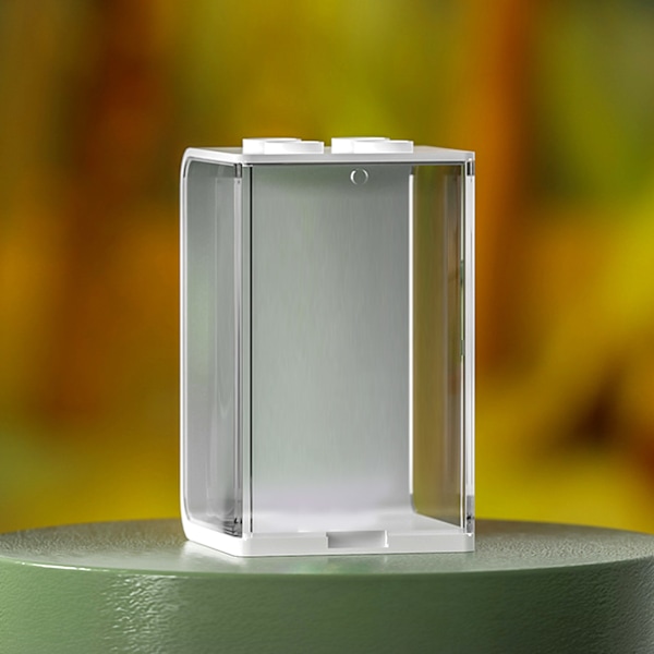 Liten vit dockhusdisplaylåda transparent stapelbar genomskinlig displaylåda leksaksförvaringsställ för minifigurer samlarobjekt