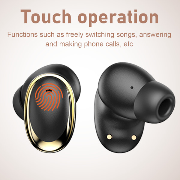 Trådlösa hörlurar, Bluetooth 5.3 ljudupplevelse, dynamiska högtalare Hi-Fi stereoljud, ergonomisk design IP7 vattentät för inomhus- och utomhusaktiviteter