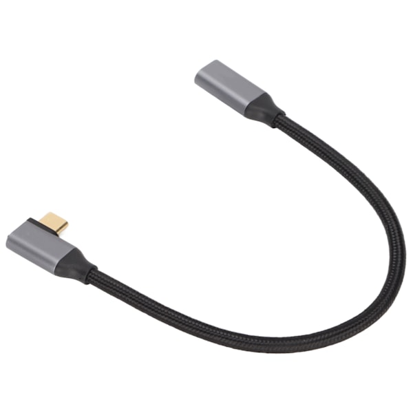 4K 100W PD 5A Vinkelböjd 90 Grader Gen 2 USB3.1 Typ C Hane till Hona Förlängningskabel 25cm