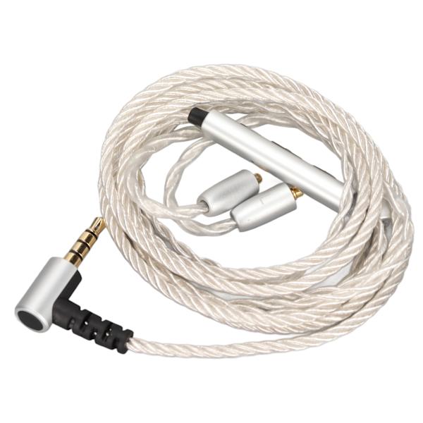 Øretelefon opgraderingskabel sølvbelagt kobber 184 kerne MMCX udskift headset ledning med mikrofon lydstyrkekontrol til SE846 SE535