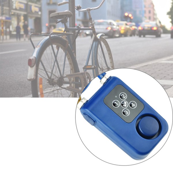 Y787 Smart Alarm Lock AntiTheft Chain Lock för Cykel Grind Blå