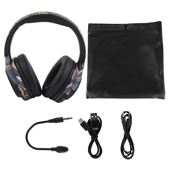 ELA2 Bluetooth-headset - Trådløst hodemontert lysende HIFI-hodetelefoner med mikrofon for spilling (svart)