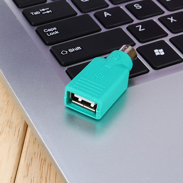 USB-hunn til PS2-hann-konverteradapter for USB-tastatur/mus som kobles til datamaskin