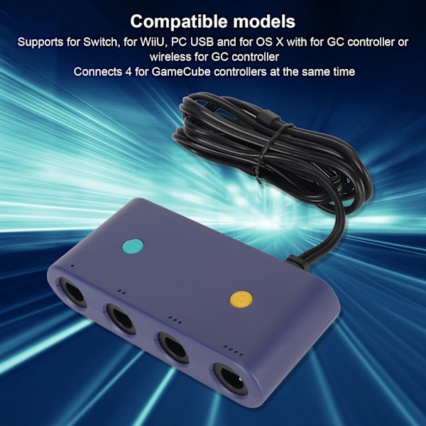 3 i 1 Game Controller Adapter til Gamecube Controller - Konverter til Wiiu, Switch og PC