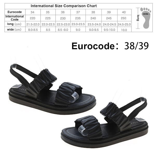 Sandaler för damer Inomhus- och utomhussandaler sommar personlighet kylskor black 38/39