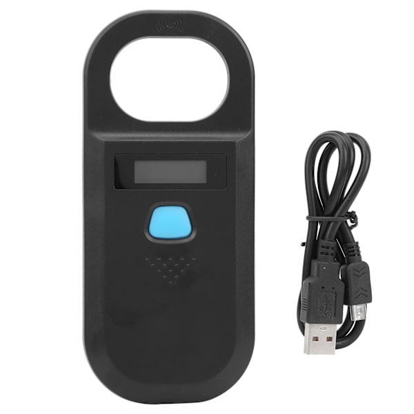 Uppladdningsbar handhållen RFID-läsare 134,2 kHz 125 kHz EMId FDX B ISO11784/85 Djurskanner (Svart)