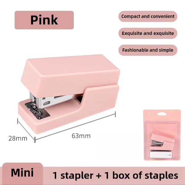 Hållbar Mini Häftapparat, Färgglad Design Ger Glädje Till Din Arbetsplats, Portabel 20 Arks Kapacitet, Jam-Resistent För Effektiv Häftning (1 st)