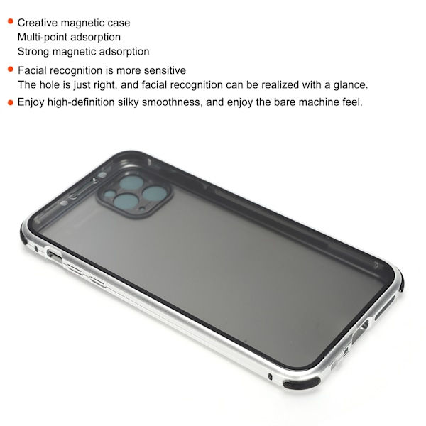 AntiPeep magneettinen adsorptio puhelimen kotelo Kaksinkertainen lasikansi iPhone 11 Pro Maxille