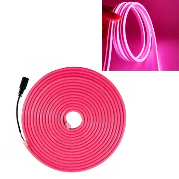6m Neon Lysstrim Silikon 110 LED'er Rose Rød Vandtæt Neon