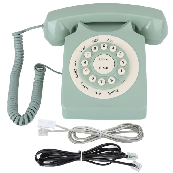 Antik europeisk vintage fast telefon grön hög definition samtal stor tydlig knapp