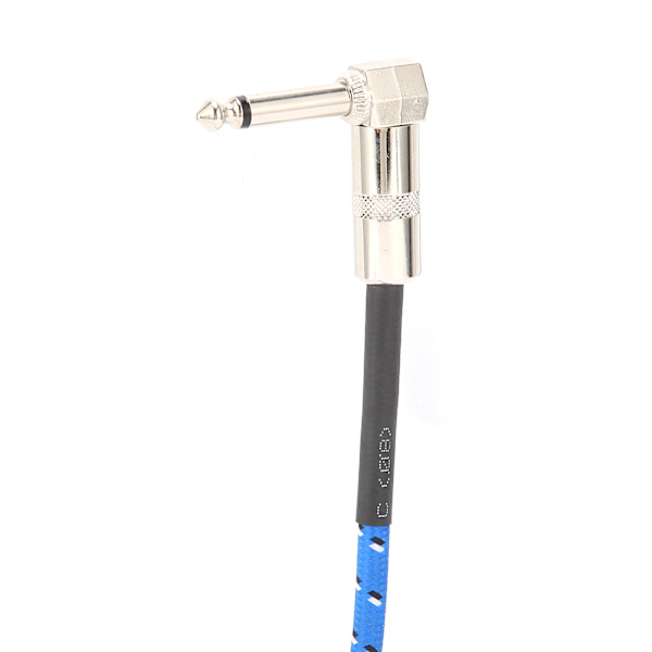 6,35 mm elektrisk gitarr effekt kabel med dubbla 90° vinkel gitarr effektor tråd