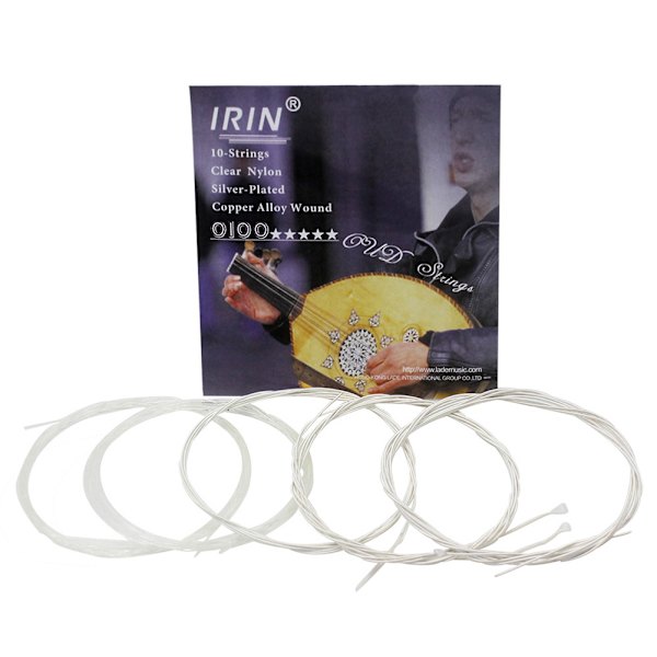 Klar nylon silverpläterad koppar-legering Oud-strängar set ersättningstillbehör (10 strängar)