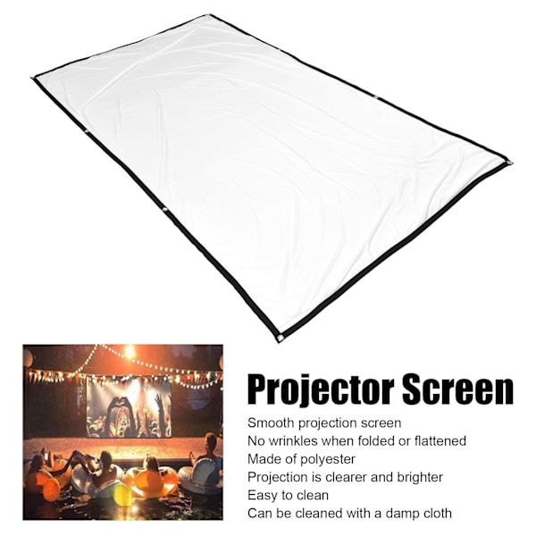 Højopløselig projektor lærred foldbar bærbar projektion mini lærred til hjemmekontor 150 tommer 330x187cm
