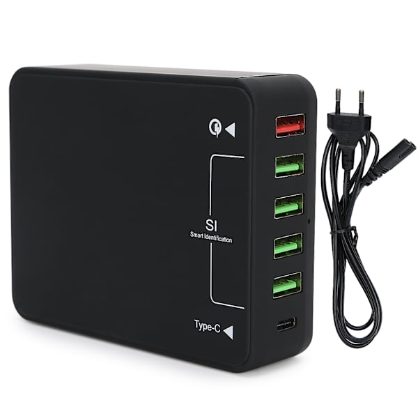 AC-pistokkeen virtalähdesovitin 3.0 USB Type C USB-C-laturi, sopii Samsung S6 S7 S8 Edge 100-240 V EU-pistokkeeseen
