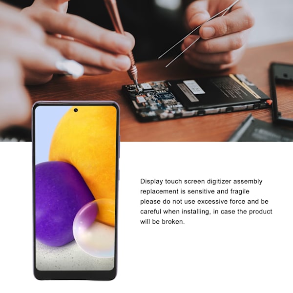 6,7 tum organisk LED-skärmersättning med fingeravtryckssensor för Samsung Galaxy A72 5G 4G SM A725 SM A725M DS