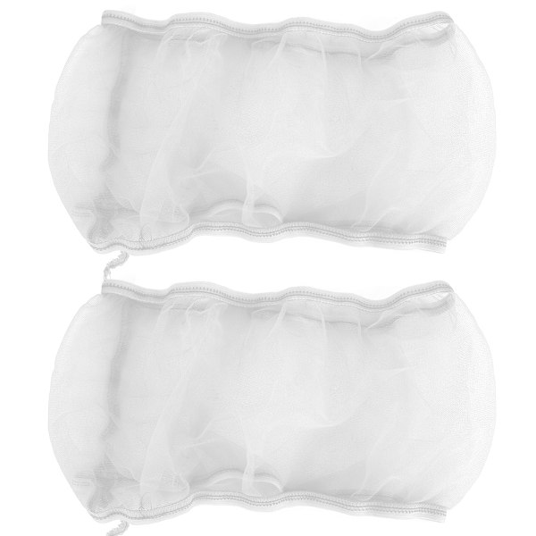 2PCS Fågelbursskydd Fågelbur Polyester Nätlock Fröhållare Universal Papegojor Burtillbehör Vit S