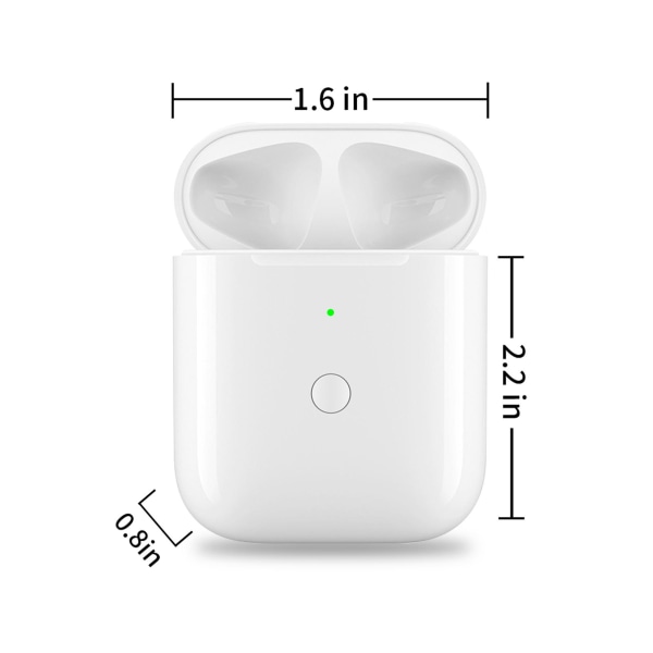 Øretelefoner opladningsetui kablet trådløs opladning øretelefoner oplader etui med parring synkroniseringsknap til IOS øretelefoner 1. og 2. generation
