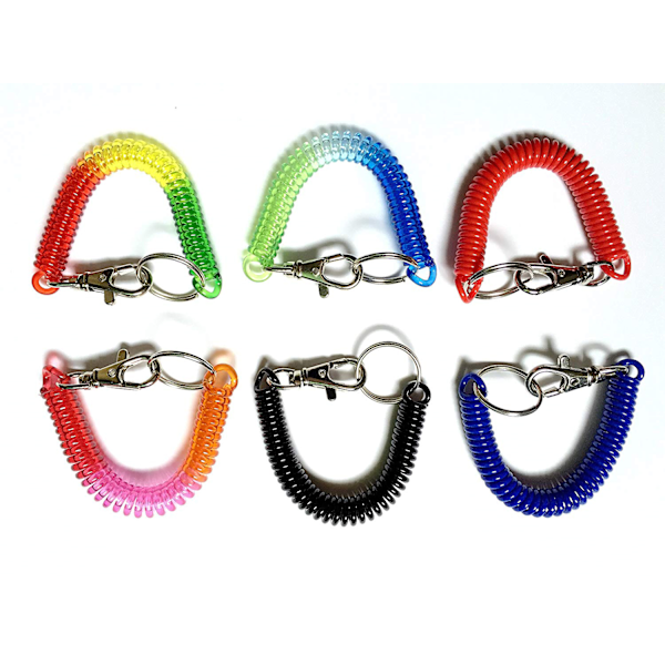 Flexibel Stöldsäker Spiralvajer, Stretch Tether Säkerhetsnyckelring Med Clip, Hög Elastisk Spiral Konstruktion För Automatisk Återgång Till