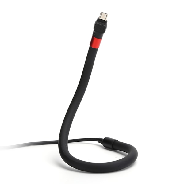 Mobiltelefon Stativ Upp Snabbladdning Kabel Flexibel Telefonhållare Micro USB DatakabelSvart