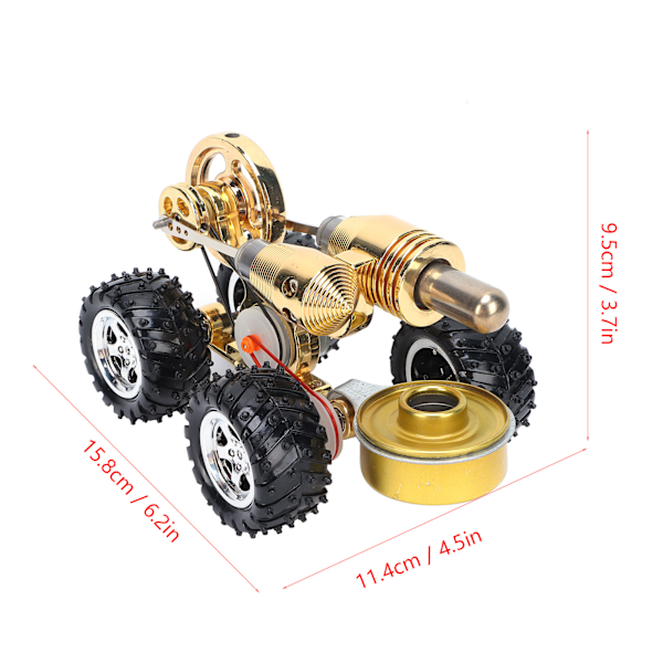 Stirling Car Engine Model Miniatyr Extern Förbränningskraft Utsökt Fysik Vetenskap Kit för Experimentell Leksak Present
