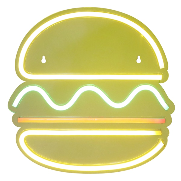 LED Neonljus USB Hamburgare-formad skyltbelysning Hem Sovrum Ba